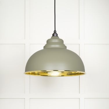 Click Here To Enlarge This Photo Of 49521TU From The Anvil Hammered Brass Harborne Pendant in Tump Hammered Brass