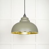 49521TU From The Anvil Hammered Brass Harborne Pendant in Tump Hammered Brass