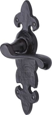 Click Here To Enlarge This Photo Of TC210 M.Marcus The Tudor Collection Door Handle Lever Latch Fleur De Lys Design Black Iron