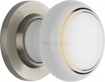 6010-SN Heritage Brass Gold Line Mortice Knob with Satin Nickel Base