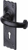 TC300 M.Marcus The Tudor Collection Door Handle Lever Lock Colonial Design Black Iron