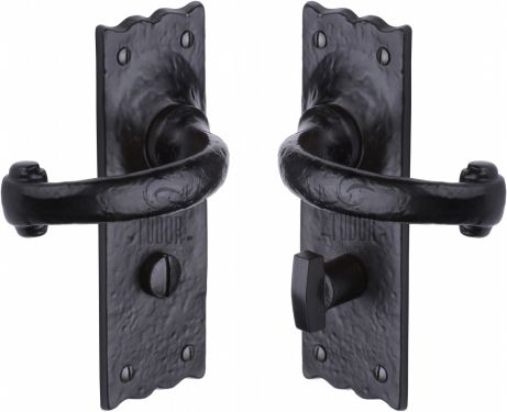 Click Here To Enlarge This Photo Of TC320 M.Marcus The Tudor Collection Door Handle For Bathroom Colonial Design Black Iron