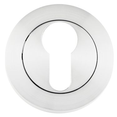 Click Here To Enlarge This Photo Of Eclipse 62363 Satin Chrome Euro Profile Escutcheon (Freestyle Range)