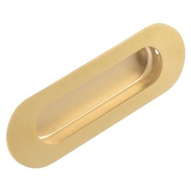Click Here To Enlarge This Photo Of FPH1001SPVD - Carlisle Brass Eurospec Oval Flush Pull 120mm x 41mm Satin Brass PVD