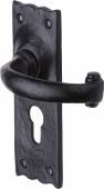 TC348 M.Marcus The Tudor Collection Door Handle For Euro Profile Plate Colonial Design Black Iron