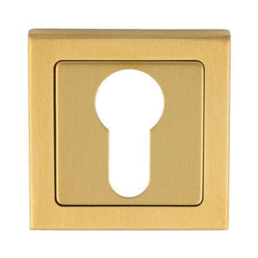 Click Here To Enlarge This Photo Of SSE1405SPVD - Carlisle Brass Eurospec Euro Profile Square Escutcheon 52 x 8mm Satin Brass PVD