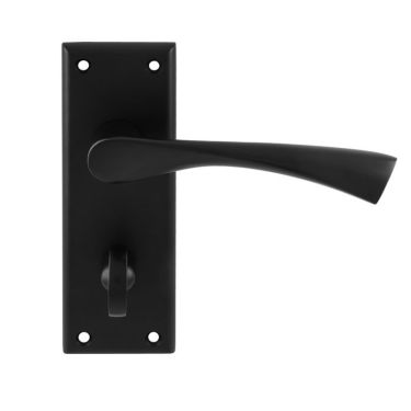 Click Here To Enlarge This Photo Of SZR023MB - Carlisle Brass Serozzetta 'Venti' Lever on Bathroom Backplate - Matt Black