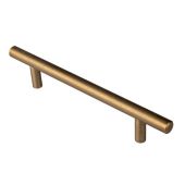FTD445BAB - Carlisle Brass Fingertip Design 12mm Steel T-Bar Handle (128mm c/c) 188mm Antique Brass