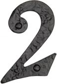 TC355 2 M.Marcus The Tudor Collection Numeral 2 - 4" Black Iron