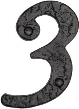 Click Here To Enlarge This Photo Of TC355 3 M.Marcus The Tudor Collection Numeral 3 - 4" Black Iron