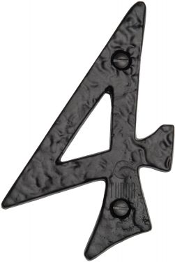 Click Here To Enlarge This Photo Of TC355 4 M.Marcus The Tudor Collection Numeral 4 - 4" Black Iron
