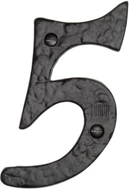 Click Here To Enlarge This Photo Of TC355 5 M.Marcus The Tudor Collection Numeral 5 - 4" Black Iron