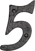 TC355 5 M.Marcus The Tudor Collection Numeral 5 - 4" Black Iron