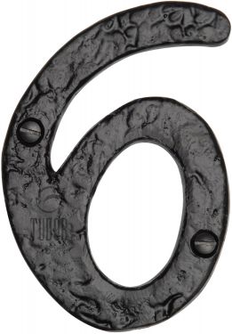 Click Here To Enlarge This Photo Of TC355 6 M.Marcus The Tudor Collection Numeral 6 - 4" Black Iron