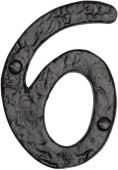 TC355 6 M.Marcus The Tudor Collection Numeral 6 - 4" Black Iron