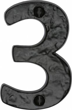Click Here To Enlarge This Photo Of TC356 3 M.Marcus The Tudor Collection Numeral 3 - 3" Black Iron