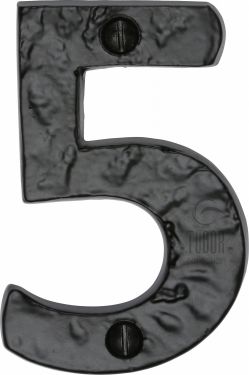 Click Here To Enlarge This Photo Of TC356 5 M.Marcus The Tudor Collection Numeral 5 - 3" Black Iron