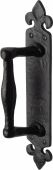 TC386 M.Marcus The Tudor Collection Door Pull Handle on Plate Offset Black Iron