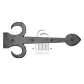 TC412 381 M.Marcus The Tudor Collection Dummy Strap Hinge Fleur De Lys Design 15" Black Iron