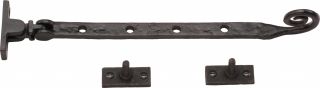 TC480 254 M.Marcus The Tudor Collection Casement Window Stay Monkey Tail Pattern 10" Black Iron