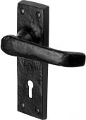 TC500 M.Marcus The Tudor Collection Door Handle Lever Lock Windsor Design Black Iron