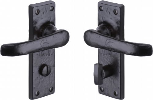 Click Here To Enlarge This Photo Of TC530 M.Marcus The Tudor Collection Door Handle For Bathroom Windsor Design Black Iron