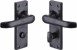 TC530 M.Marcus The Tudor Collection Door Handle For Bathroom Windsor Design Black Iron