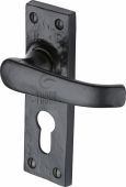 TC548 M.Marcus The Tudor Collection Door Handle For Euro Profile Plate Windsor Design Black Iron