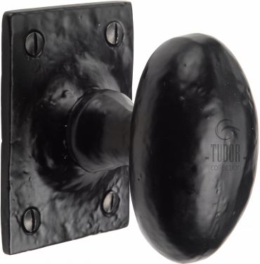 Click Here To Enlarge This Photo Of TC550 M.Marcus The Tudor Collection Mortice Knob on Rose Oval Design Black Iron
