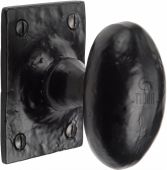 TC550 M.Marcus The Tudor Collection Mortice Knob on Rose Oval Design Black Iron