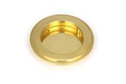 47166 From the Anvil Polished Brass 75mm Art Deco Round Pull
