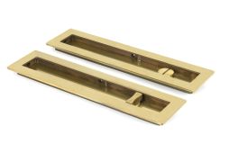 48315 From the Anvil Aged Brass 250mm Plain Rectangular Pull - Privacy Set
