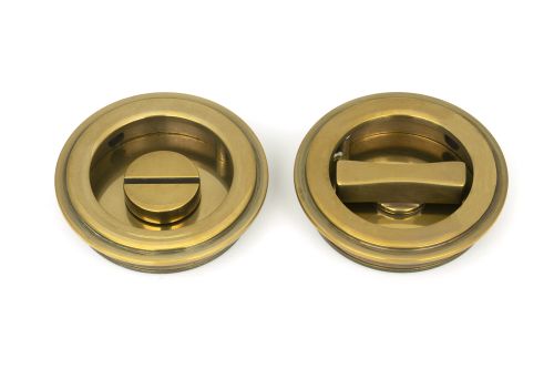 Click Here To Enlarge This Photo Of 48324 From the Anvil Aged Brass 60mm Art Deco Round Pull - Privacy Set