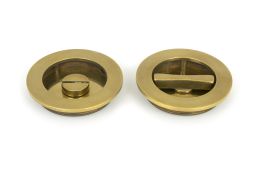 48325 From the Anvil Aged Brass 75mm Art Deco Round Pull - Privacy Set