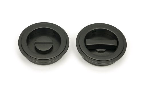 Click Here To Enlarge This Photo Of 50128 From the Anvil Aged Bronze 60mm Art Deco Round Pull - Privacy Set