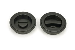 50128 From the Anvil Aged Bronze 60mm Art Deco Round Pull - Privacy Set