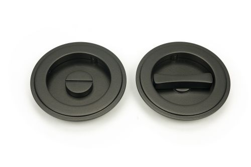 Click Here To Enlarge This Photo Of 50129 From the Anvil Aged Bronze 75mm Art Deco Round Pull - Privacy Set