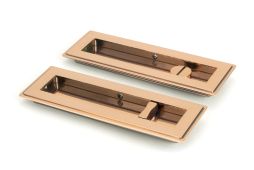 50138 From the Anvil Polished Bronze 175mm Art Deco Rectangular Pull -Privacy Set