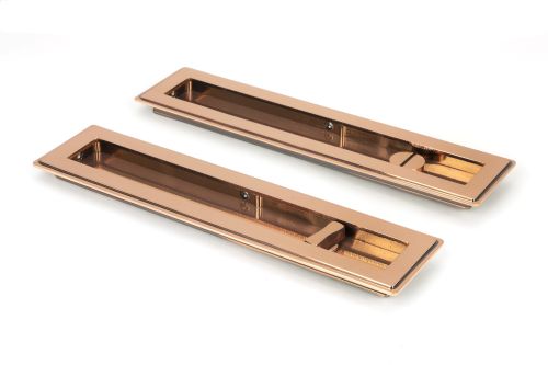 Click Here To Enlarge This Photo Of 50139 From the Anvil Polished Bronze 250mm Art Deco Rectangular Pull -Privacy Set
