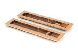 50141 From the Anvil Polished Bronze 250mm Plain Rectangular Pull - Privacy Set