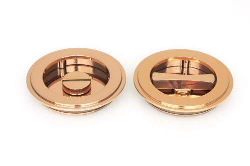 Click Here To Enlarge This Photo Of 50147 From the Anvil Polished Bronze 75mm Art Deco Round Pull - Privacy Set