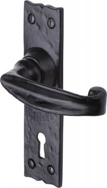 Click Here To Enlarge This Photo Of TC600 M.Marcus The Tudor Collection Door Handle Lever Lock Wellington Design Black Iron