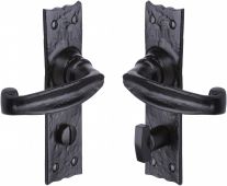 TC620 M.Marcus The Tudor Collection Door Handle For Bathroom Wellington Design Black Iron