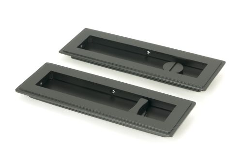 Click Here To Enlarge This Photo Of 50210 From the Anvil Matt Black 175mm Art Deco Rectangular Pull - Privacy Set