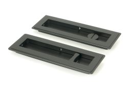 50210 From the Anvil Matt Black 175mm Art Deco Rectangular Pull - Privacy Set