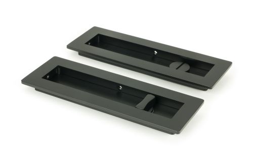 Click Here To Enlarge This Photo Of 50212 From the Anvil Matt Black 175mm Plain Rectangular Pull - Privacy Set