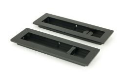 50212 From the Anvil Matt Black 175mm Plain Rectangular Pull - Privacy Set