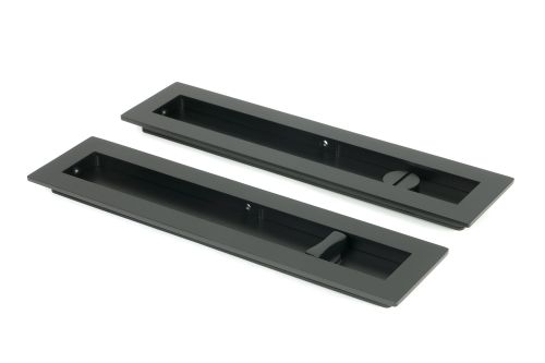 Click Here To Enlarge This Photo Of 50213 From the Anvil Matt Black 250mm Plain Rectangular Pull - Privacy Set