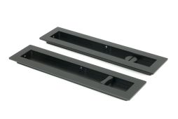 50213 From the Anvil Matt Black 250mm Plain Rectangular Pull - Privacy Set