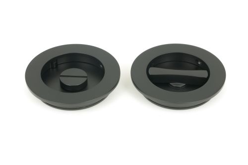 Click Here To Enlarge This Photo Of 50221 From the Anvil Matt Black 75mm Plain Round Pull - Privacy Set